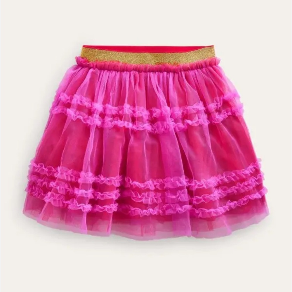 Mini Boden Shocking Pink tulle skirt 7-8